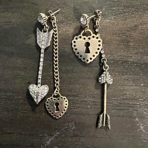 Betsey Johnson Asymmetrical Earrings